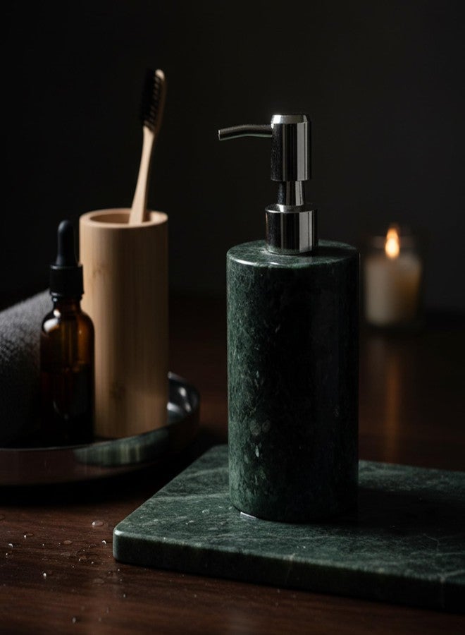 KLEO Soap Dispenser Lotion Dispenser - Made of Natural Stone - Luxury Bathroom Accessories Bath Set (Green) - Image 3